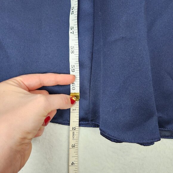 White by Vera Wang Dress Womens 2 Blue Satin One Shoulder Formal Maxi Gown NEW - Picture 7 of 11